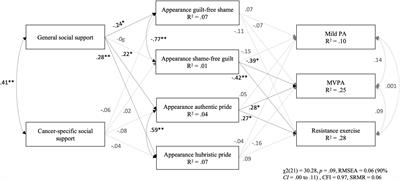 Testing the Associations Between Body Image, Social Support, and Physical Activity Among Adolescents and Young Adults Diagnosed With Cancer